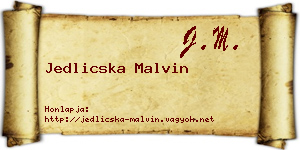 Jedlicska Malvin névjegykártya